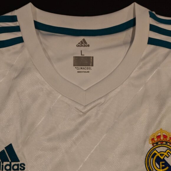 Real Madrid 2017-18 Home Jersey Adidas Men's Sizes M and L Football Soccer - Picture 15 of 16